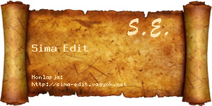Sima Edit névjegykártya